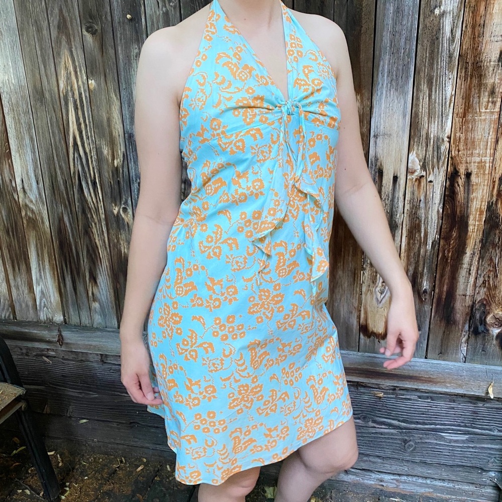 Groovy Gap Halter Dress